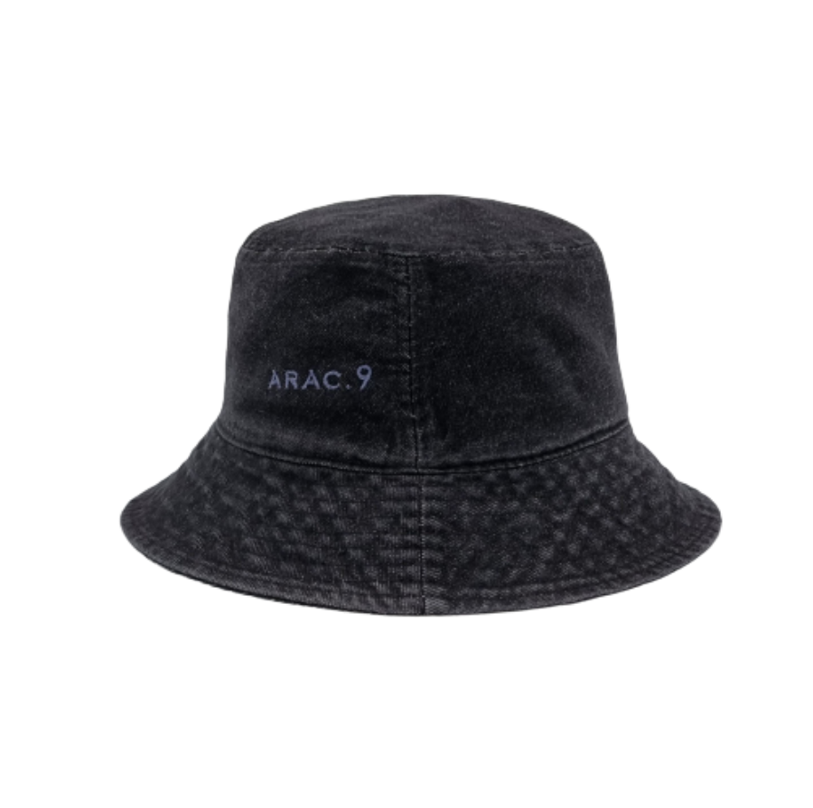 ARC BUCKET HAT - Black denim